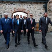 Ukrainas utrikesminister Andrij Sybiha, USA:s utrikesminister Marco Rubio, Turkiets utrikesminister Hakan Fidan och den ukrainske stabschefen Andrij Jermak i Istanbul. 