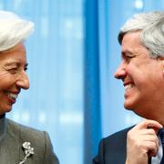 ECB-chefen Christine Lagarde och Portugals ECB-ledamot Mario Centeno. Arkivbild.