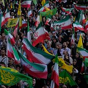 En statligt organiserad manifestation i Teheran, till stöd för Irans högste ledare ayatolla Mojtaba Khamenei.