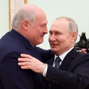 Rysslands president Vladimir Putin och Belarus ledare Aleksandr Lukasjenko, 5 april.