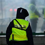Arkivbild av en polsk polis.