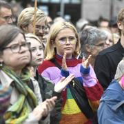 Demonstration på Norra Bantorget som Grön ungdom, Ung Vänster, SSU, CUF, LUF, och Unga Feminister anordnade.