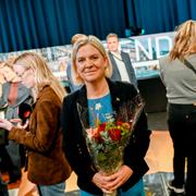 Magdalena Andersson (S) efter partiledardebatten i Agenda i Sveriges television på söndagskvällen, där partiledare och språkrör för de åtta riksdagspartierna möttes i en direktsänd debatt.