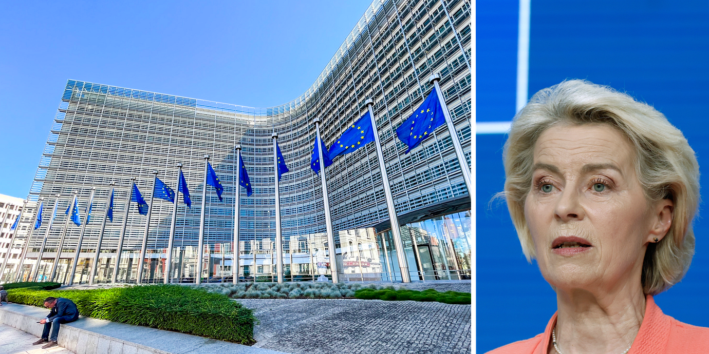 EU-kommissionens högkvarter i Bryssel. Ursula von der Leyen.