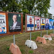 Valaffischer i skånska Kristianstad.