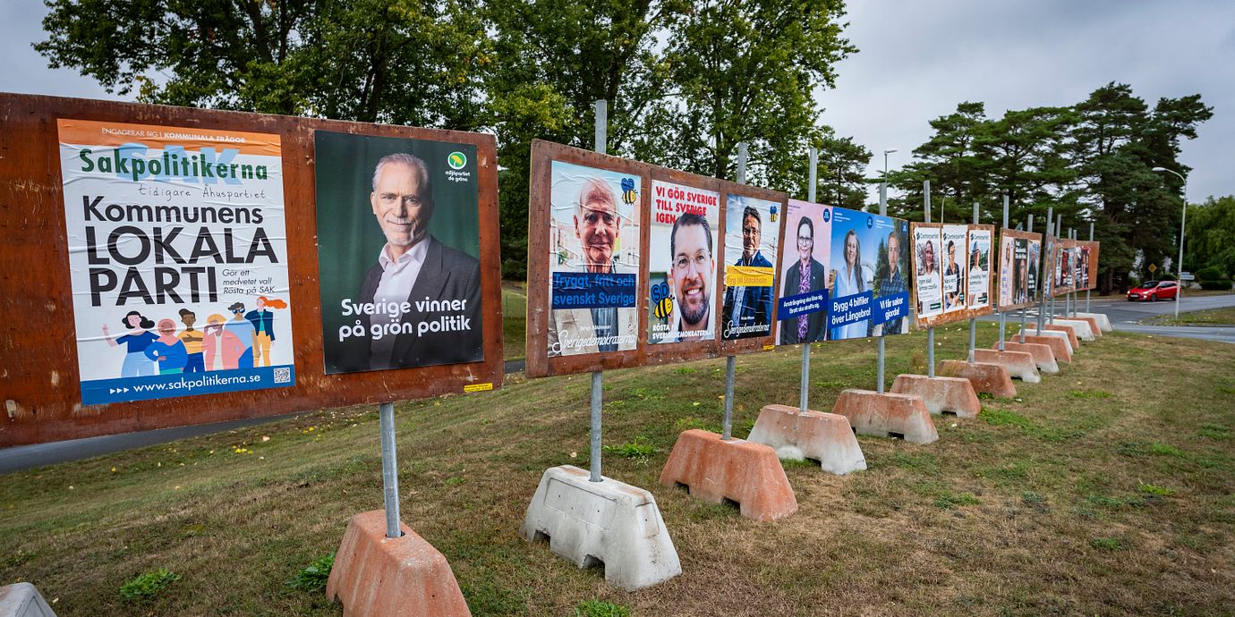 Valaffischer i skånska Kristianstad.
