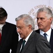 Kubas president Miguel Díaz-Canel tillsammans med Mexikos dito Andrés Manuel López Obrador. 