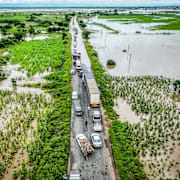 Översvämmad väg i provinsen Maputo, 17 januari. 