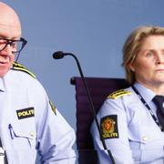 Oslopolisen under gårdagens pressträff.