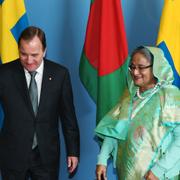 Stefan Löfven och Sheikh Hasina under besöket.