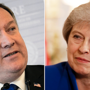 Mike Pompeo och Theresa May.