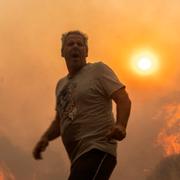 Skogsbrand på Rhodos i juli. 