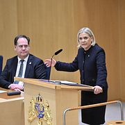 Socialdemokraternas partiledare Magdalena Andersson (S).
