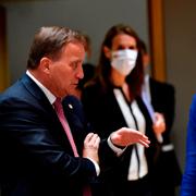 Statsminister Stefan Löfven med danska premiärministern Mette Frederiksen. 