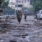 M23 rebeller i staden Goma i östra Kongo-Kinshasa.