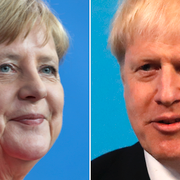 Angela Merkel och Boris Johnson.