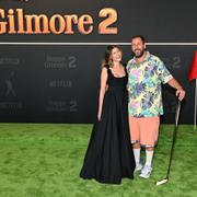 Jackie Sandler och Adam Sandler på premiären