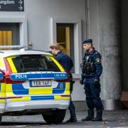 Polisen på plats efter dådet.