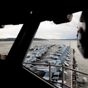 USS Gerald R Ford flyttades till Karibien i oktober vilket markerade ett skifte i USA:s prioriteringar, arkivbild.