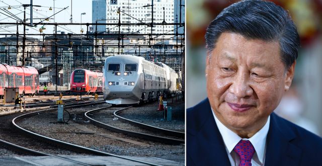 Tåg i regi av MTR, Kinas ledare Xi. TT