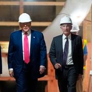 Trump under gårdagens besök. 