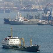 Ryska hamnstaden Vladivostok.  AP