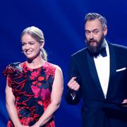 Olof Lundh och Ebba Kleberg von Sydow under Idrottsgalan 2022. 