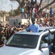 Arkiv, president Edgar Lungu under valrörelsen.