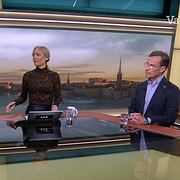 Ida Gabrielsson och Ulf Kristersson i Morgonstudion på tisdagsmorgonen.