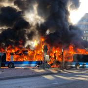 Bussen kort efter smällen.