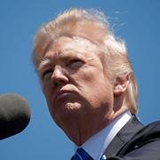 Donald Trump talar i Washington under måndagen.