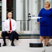 Jonas Gahr Støre och Erna Solberg