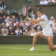 Arkivbild på Emma Raducanu från Wimbledon 2022.