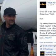 Samir Gacanovic inlägg på Facebook.