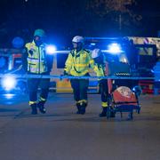 Polis och räddningstjänst på plats på Gärdet i centrala Stockholm på söndagsmorgonen efter larm om en explosion. Ingen skadades fysiskt.