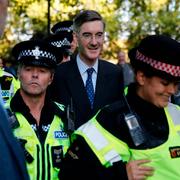 Jacob Rees-Mogg i dag.