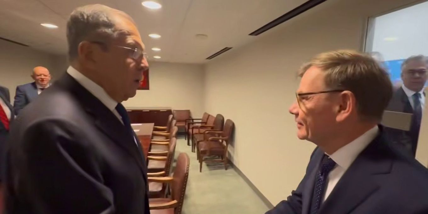 Sergej Lavrov och Johann Wadephul.