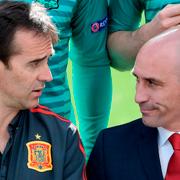 Arkivbild: Julen Lopetegui och spanska fotbollsordföranden Luis Manuel Rubiales