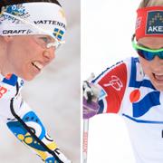 Charlotte Kalla och Therese Johaug.