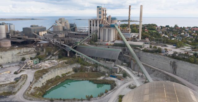 Cementas cementfabrik och kalkbrott i Slite på Gotland Fredrik Sandberg/TT / TT NYHETSBYRÅN
