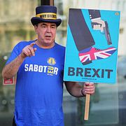Brexitmotståndare demonstrerar i London.