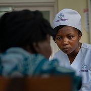 En läkare på sjukhuset i Bunia i Kongo-Kinshasa.