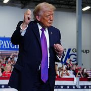 USA:s president Donald Trump efter ett tal i veckan.