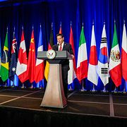 USA:s utrikesminister Marco Rubio höll i mötet, som anordnas i Atlanta.