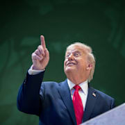 Trump efter talet i Davos. 