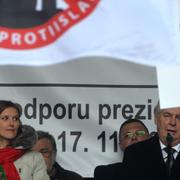 President Miloš Zeman på antiislamisk demonstration i höstas.