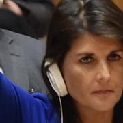 Nikki Haley i FN:s säkerhetsråd. 