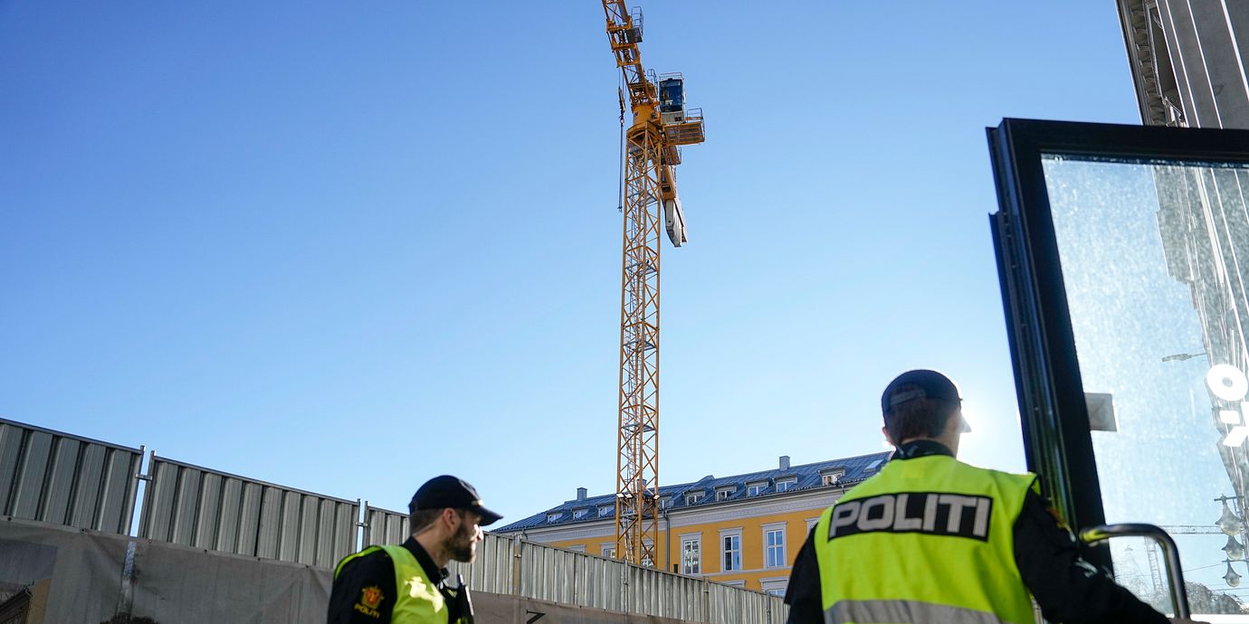 Kranen i fråga under måndagseftermiddagen.