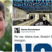 Hanna Gunnarsson/Gunnarssons tweet/SD:s kampanj