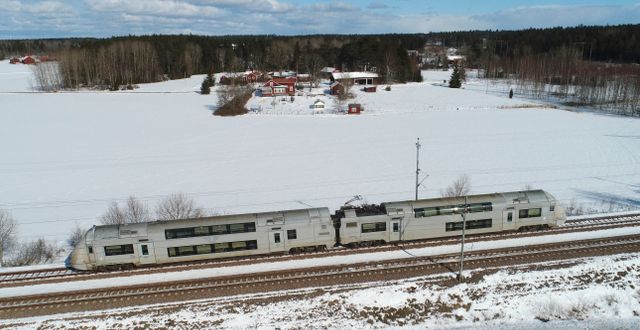 Illustrationsbild. Tåg i vintermiljö. Fredrik Sandberg/TT / TT NYHETSBYRÅN